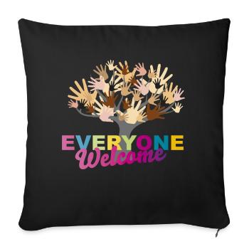 Everyone Welcome - Sofakissenbezug 45 x 45 cm - Schwarz - Vorne