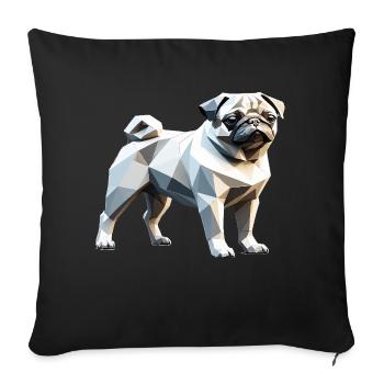 Pug - Pet Design - Sofa pillowcase 17,3'' x 17,3'' (45 x 45 cm) - black - Front