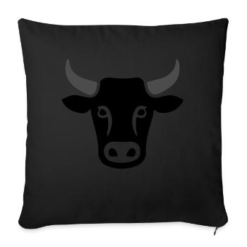 Kuh Rind Kopf - Sofakissenbezug 45 x 45 cm - Schwarz - Vorne