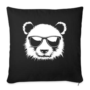 Panda Sunglasses Illustration - Sofa pillowcase 17,3'' x 17,3'' (45 x 45 cm) - black - Front