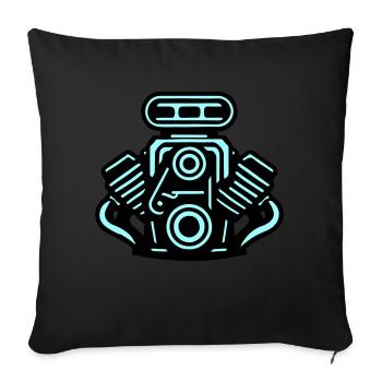 Engine Car Symbol Tuning - Sofa pillowcase 17,3'' x 17,3'' (45 x 45 cm) - black - Front