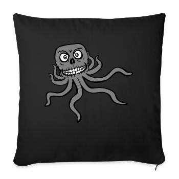 Octopus Alien Monster Horror Alien Grins - Sofa pillowcase 17,3'' x 17,3'' (45 x 45 cm) - black - Front