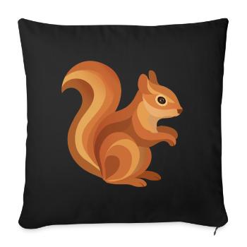 Squirrel – Playful forest animal in warm tones - Sofa pillowcase 17,3'' x 17,3'' (45 x 45 cm) - black - Front
