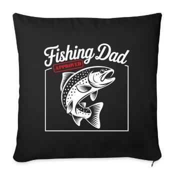 Bester Angelpapa Best Fishing Dad Approved - Sofa pillowcase 17,3'' x 17,3'' (45 x 45 cm) - black - Front