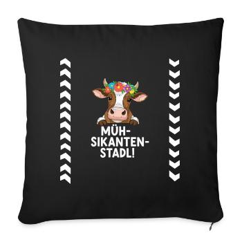 Müh-Sikanten-Stadl - Sofa pillowcase 17,3'' x 17,3'' (45 x 45 cm) - black - Front