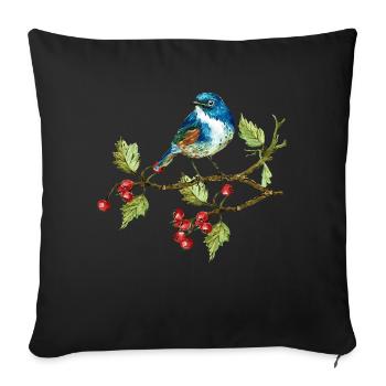 Colorful bird - Sofa pillowcase 17,3'' x 17,3'' (45 x 45 cm) - black - Front