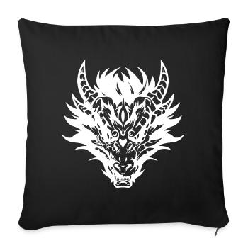 Conception complexe de masque de dragon tribal - Housse de coussin décorative 45 x 45 cm - noir - Devant