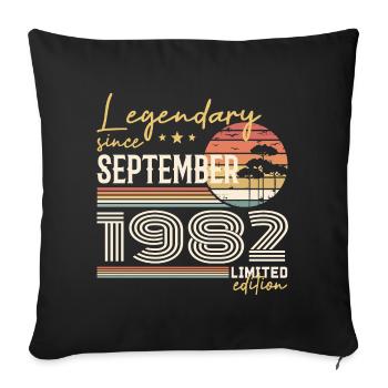 September 1982 Born in September 1982 September 1982 - Sofa pillowcase 17,3'' x 17,3'' (45 x 45 cm) - black - Front