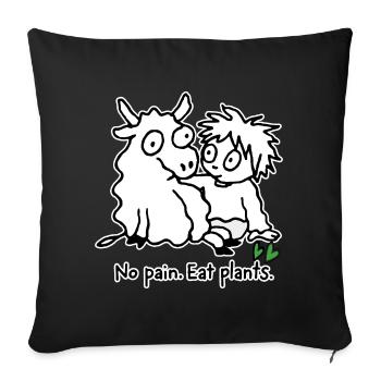 Eat plants - Sofa pillowcase 17,3'' x 17,3'' (45 x 45 cm) - black - Front
