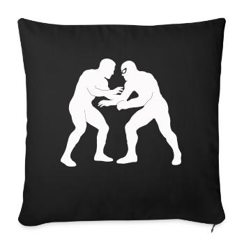 Wrestling - Sofa pillowcase 17,3'' x 17,3'' (45 x 45 cm) - black - Front
