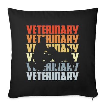 Vintage Vet - Sofa pillowcase 17,3'' x 17,3'' (45 x 45 cm) - black - Front