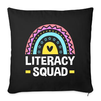 Bookworm Reading Primary School Teacher - Sofa pillowcase 17,3'' x 17,3'' (45 x 45 cm) - black - Front