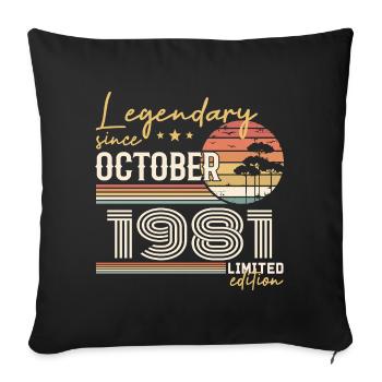 Cadeau Octobre 1981 - Génial Depuis Octobre 1981 - Housse de coussin décorative 45 x 45 cm - noir - Devant