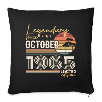 Cadeau Octobre 1965 - Génial Depuis Octobre 1965 - Housse de coussin décorative 45 x 45 cm - noir - Devant