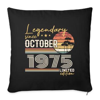 Cadeau Octobre 1975 - Génial Depuis Octobre 1975 - Housse de coussin décorative 45 x 45 cm - noir - Devant