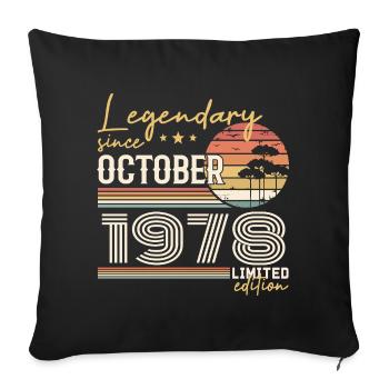 Cadeau Octobre 1978 - Génial Depuis Octobre 1978 - Housse de coussin décorative 45 x 45 cm - noir - Devant