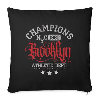 Brooklyn Athletic Vintage Logo - Housse de coussin décorative 45 x 45 cm - noir - Devant
