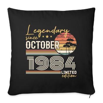October 1984 Gift - Awesome Since October 1984 - Sofa pillowcase 17,3'' x 17,3'' (45 x 45 cm) - black - Front
