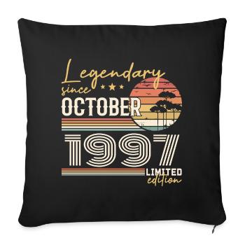 October 1997 Gift - Awesome Since October 1997 - Sofa pillowcase 17,3'' x 17,3'' (45 x 45 cm) - black - Front