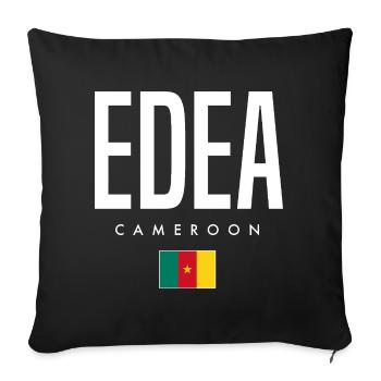 Edea Cameroon Cameroonian - Sofa pillowcase 17,3'' x 17,3'' (45 x 45 cm) - black - Front