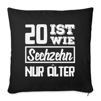 Funny 20th Birthday Gift - Sofa pillowcase 17,3'' x 17,3'' (45 x 45 cm) - black - Front