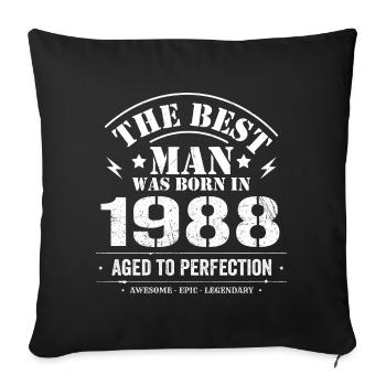 Né(e) en 1988 Date de naissance 1988 - 37 ans Rétro - Housse de coussin décorative 45 x 45 cm - noir - Devant