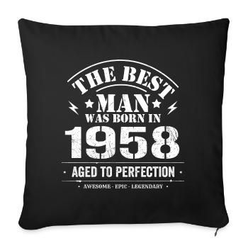 Born in 1958 Birthday 1958 - 67 Years Retro - Sofa pillowcase 17,3'' x 17,3'' (45 x 45 cm) - black - Front