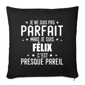 Félix : authentique, imparfait, top, perfection - Housse de coussin décorative 45 x 45 cm - noir - Devant