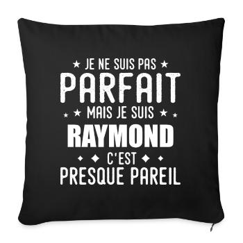 Raymond: authentic, imperfect, top, perfection - Sofa pillowcase 17,3'' x 17,3'' (45 x 45 cm) - black - Front