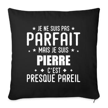 Stone: authentic, imperfect, top, perfection - Sofa pillowcase 17,3'' x 17,3'' (45 x 45 cm) - black - Front
