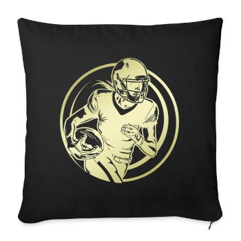 Silhouette de football américain - Housse de coussin décorative 45 x 45 cm - noir - Devant