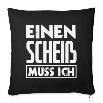 N shit I have to – middle finger - Sofa pillowcase 17,3'' x 17,3'' (45 x 45 cm) - black - Front
