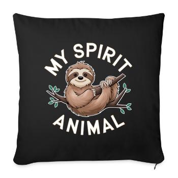 My Spirit Sloth - Sofa pillowcase 17,3'' x 17,3'' (45 x 45 cm) - black - Front