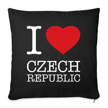 I love Czech Republic Tschechien - Sofa pillowcase 17,3'' x 17,3'' (45 x 45 cm) - black - Front