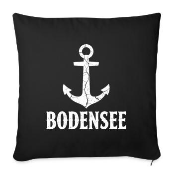 Anchor Lake Constance Holiday Ship - Sofa pillowcase 17,3'' x 17,3'' (45 x 45 cm) - black - Front
