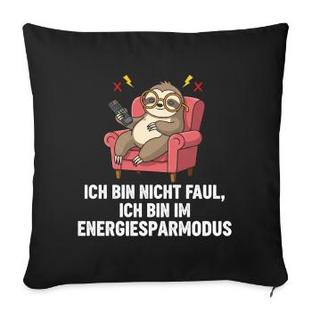 Energy mode sloth in relax - Sofa pillowcase 17,3'' x 17,3'' (45 x 45 cm) - black - Front