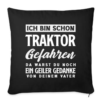 Cadeau de tracteur drôle - Housse de coussin décorative 45 x 45 cm - noir - Devant