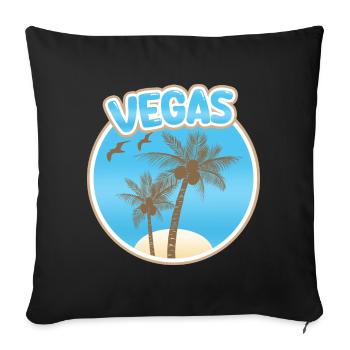 Vacation Vegas - Sofa pillowcase 17,3'' x 17,3'' (45 x 45 cm) - black - Front