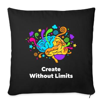 Creative brain art without limits - Sofa pillowcase 17,3'' x 17,3'' (45 x 45 cm) - black - Front