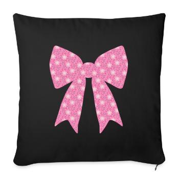 Pink Ribbon - Sofa pillowcase 17,3'' x 17,3'' (45 x 45 cm) - black - Front