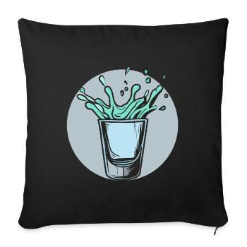 Spritziges Glas-Splash Motiv - Sofakissenbezug 45 x 45 cm - Schwarz - Vorne