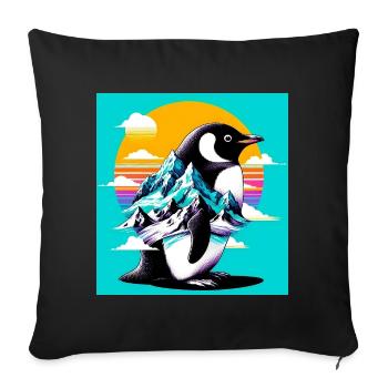 penguin - Sofa pillowcase 17,3'' x 17,3'' (45 x 45 cm) - black - Front