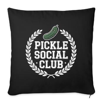 Pickle Social Club Concombre Humour Crew - Housse de coussin décorative 45 x 45 cm - noir - Devant