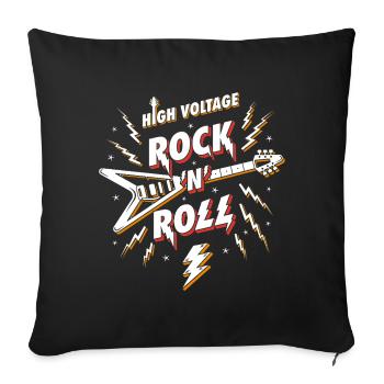 High Voltage Rock N Roll Guitar - Sofa pillowcase 17,3'' x 17,3'' (45 x 45 cm) - black - Front