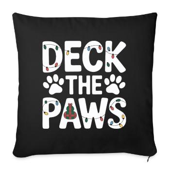 Deck the Paws Holiday Party - Sofa pillowcase 17,3'' x 17,3'' (45 x 45 cm) - black - Front