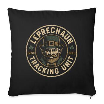 Service de suivi de lutins amusant vers St. Patrick’s - Housse de coussin décorative 45 x 45 cm - noir - Devant