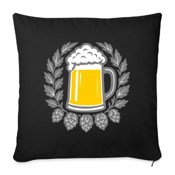 Bier - Sofa pillowcase 17,3'' x 17,3'' (45 x 45 cm) - black - Front