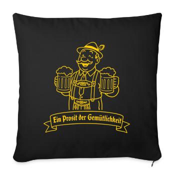 Herr Bier - Ein Prosit der Gemütlichkeit - Sofakissenbezug 45 x 45 cm - Schwarz - Vorne
