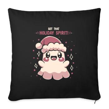 Got that Holiday Spirit - Sofa pillowcase 17,3'' x 17,3'' (45 x 45 cm) - black - Front