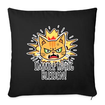Don't panic, always stay calm! Cool Cat - Sofa pillowcase 17,3'' x 17,3'' (45 x 45 cm) - black - Front
